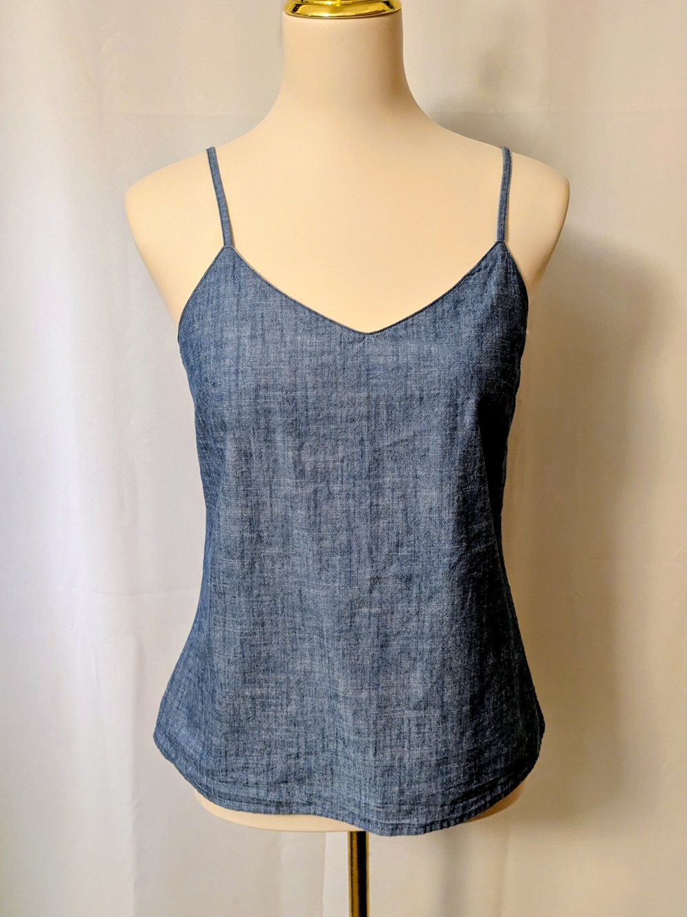 J. Crew Denim-Look Spaghetti Strap Camisole in Blue